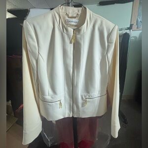 Calvin Klein Women's Off-White Zip Jacket